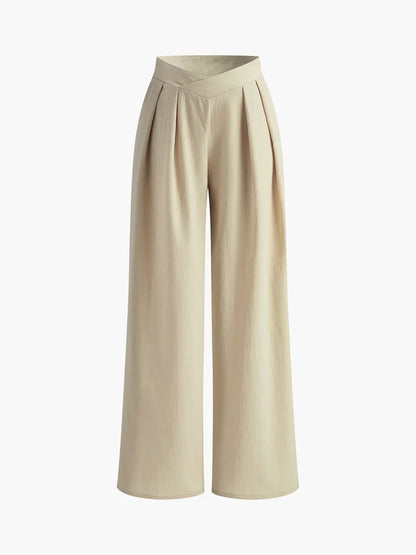 Pantaloni Largi Plisati Stil Oldmoney