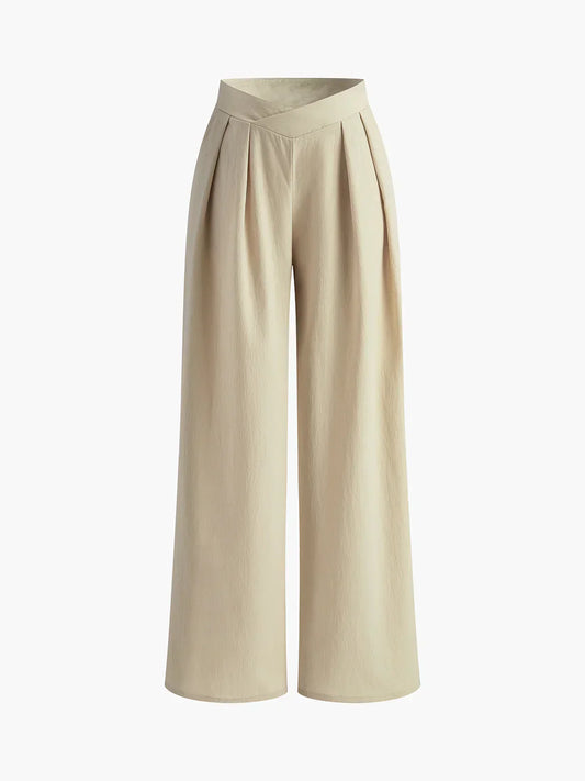 Pantaloni Largi Plisati Stil Oldmoney