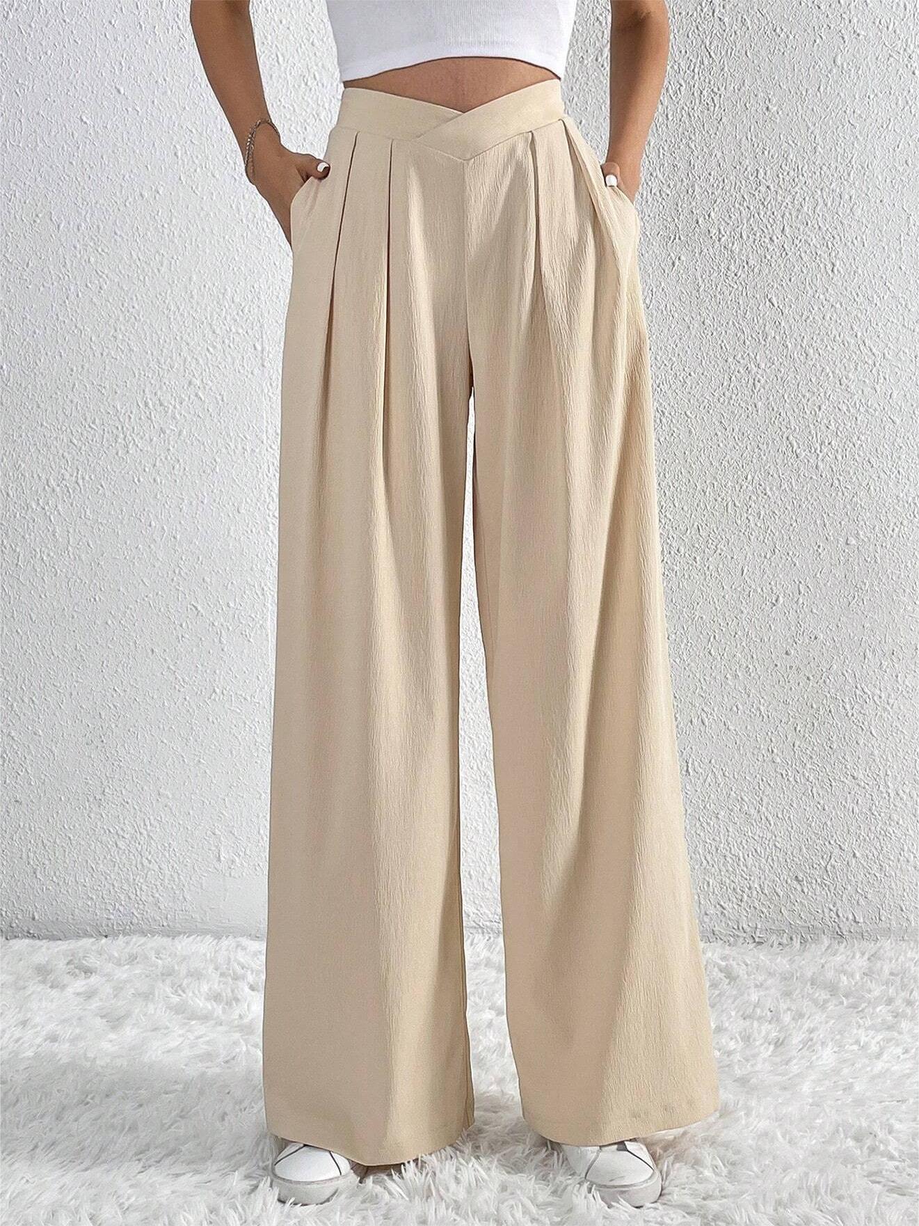 Pantaloni Largi Plisati Stil Oldmoney