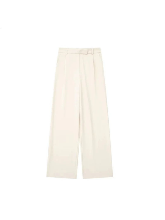 Pantaloni Eleganți Casual, Lejeri, cu Talie Înaltă și Croială Dreaptă